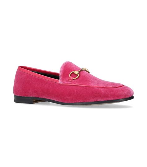 pink velvet gucci loafers